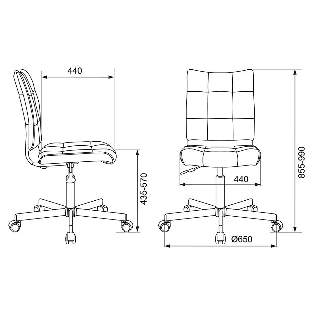 Кресло для персонала "Бюрократ СH-330M/LT", ткань, металл, серо-голубой - 5