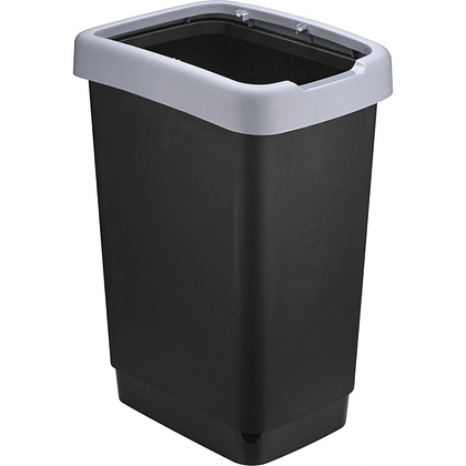 Урна для мусора IDEA, 25 л, пластик, черный, серый - 5 Урна для мусора IDEA, 25 л, пластик, черный, серый - 5