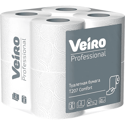 Бумага туалетная "Professional Comfort", 2 слоя, 8 рулонов - 2