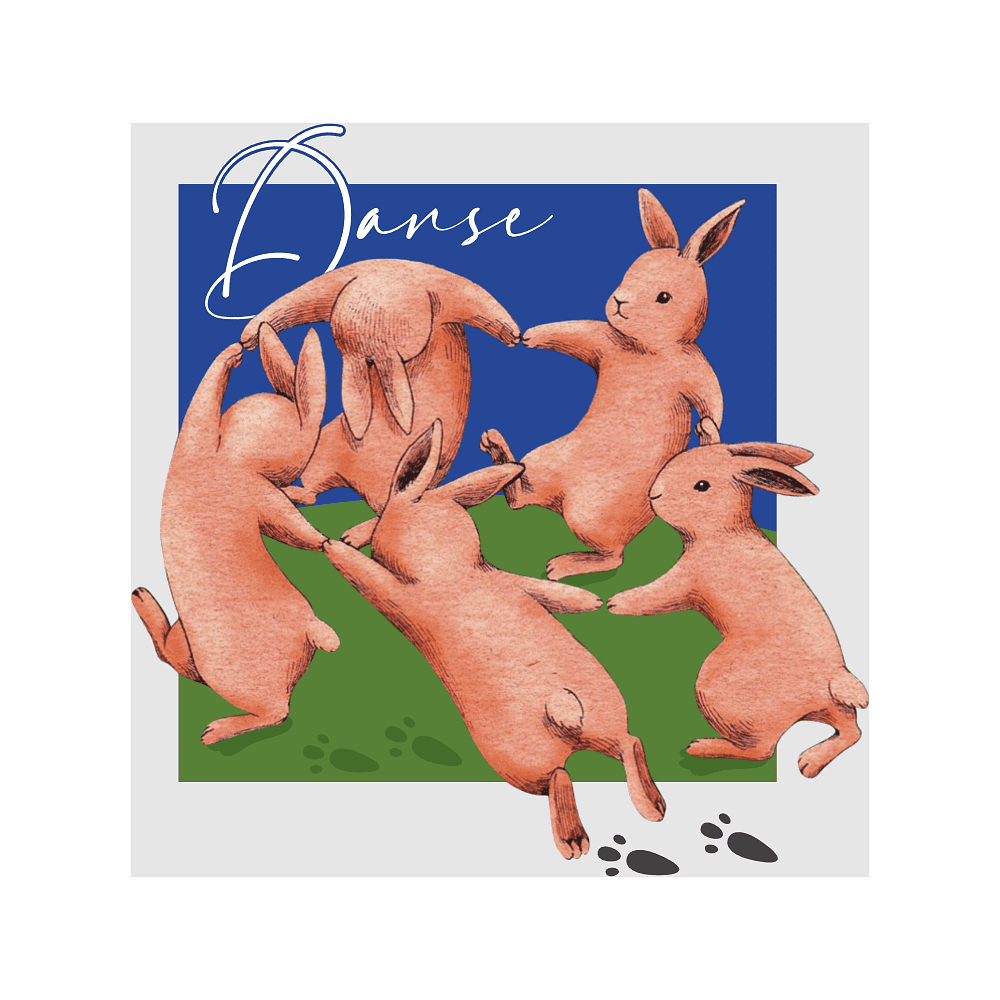 Контейнер для еды "Танцующие розовые зайцы", пластик, белый - 2