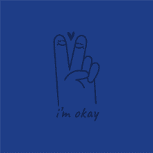 Тетрадь А5 «I am okay» soft touch, синий