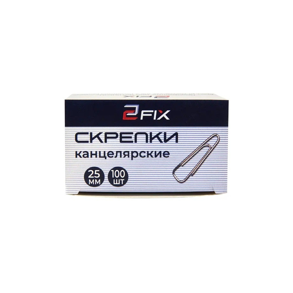 Скрепки "Бугинком 2Fix", металл, 100 шт, графитовый - 2