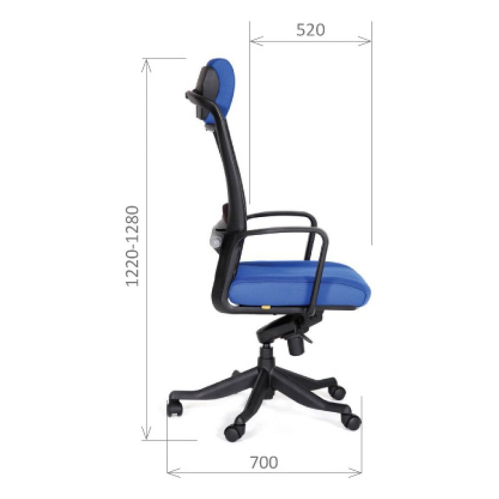 Кресло для руководителя "Chairman 283", ткань, пластик, синий - 5