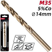 Сверло по металлу Deli RS EDH-MHZ140-E2, 14.0 мм, DIN 338, HSCo 5%