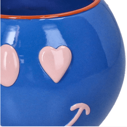 Кашпо "Smiley", полистоун, синий - 3