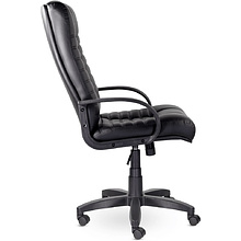 Кресло для руководителя UTFC Атлант В пластик, кожа К-01, черный 