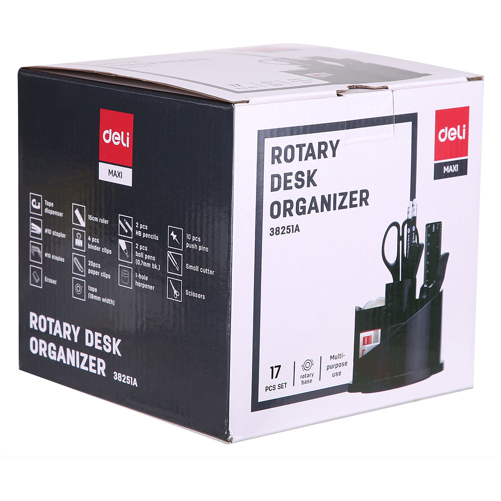 Набор настольный "Deli Maxi 38251А", 153x153x145 мм, черный, -50% - 5