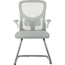 Кресло на полозьях Бюрократ "MC-W109", сетка, ткань, металл, светло-серый