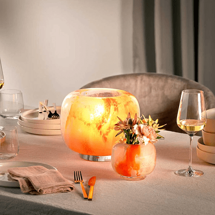 Ваза стеклянная "Cipria", 11 см, оранжевый, кремовый - 6