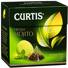 Чай "Curtis" Fresh Mojito, 20 пакетиковx1.7 г, зеленый
