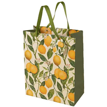 Пакет бумажный подарочный "Flora. Лимоны", 26x32,4x13 см, желтый