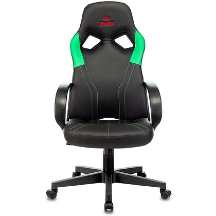 Кресло игровое "Zombie Runner", экокожа, пластик, черный, зеленый - 2