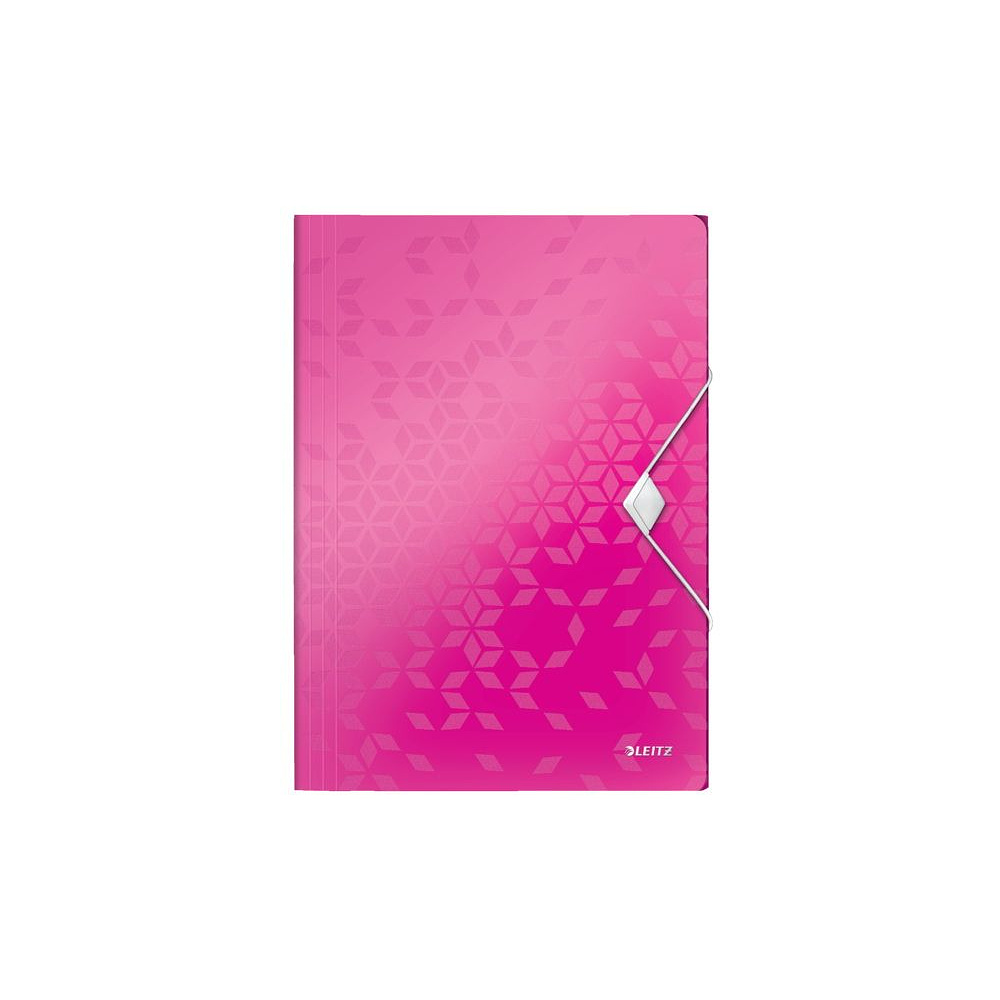 Папка на резинках "Leitz Wow", A4, 15 мм, пластик, розовый - 2