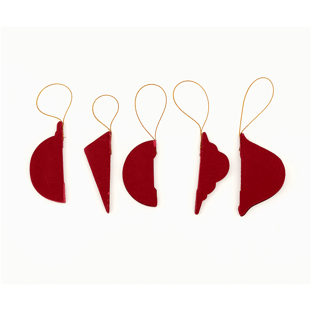 Игрушка бумажная елочная "10888063", 5 шт, бордовый - 3
