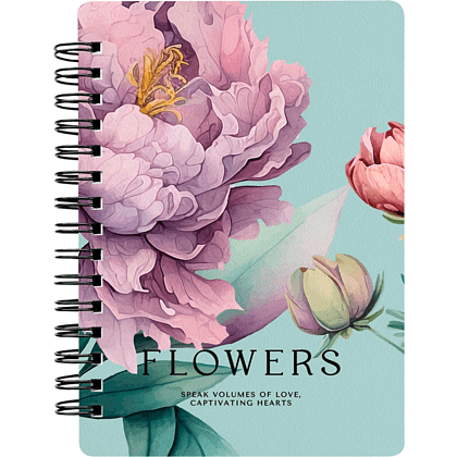 Блокнот "Peony", А6, 102х142 мм, 80 листов, в клетку, фиолетовый