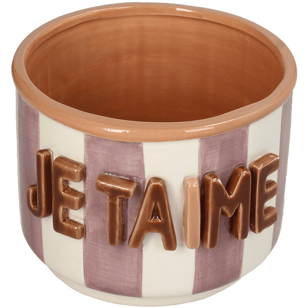 Кашпо доломитовое "Je Taime", 14.2х14.2х11.5 см, разноцветный
