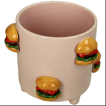 Кашпо керамическое "Hamburger", 17.3х15.8х15 см, разноцветный
