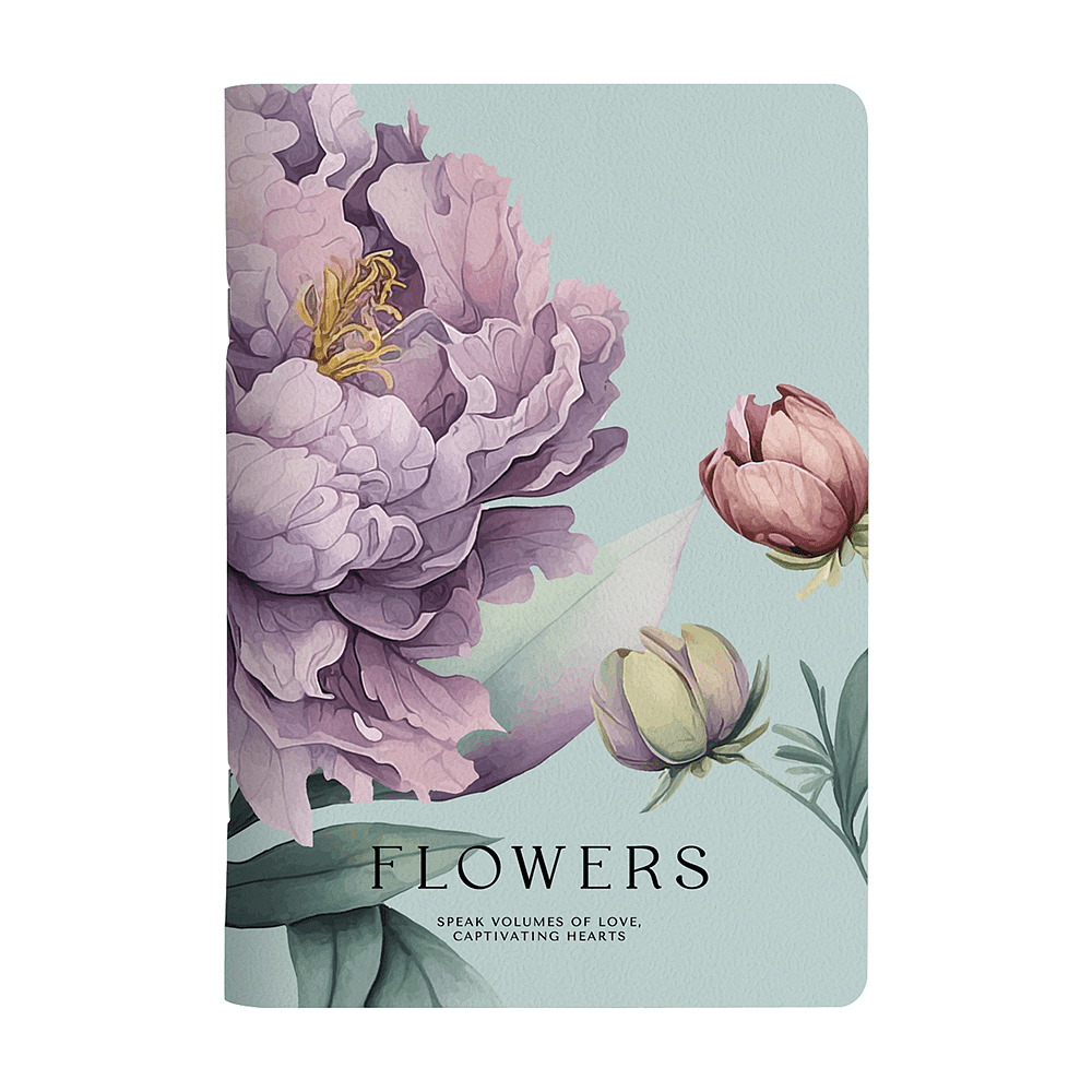 Тетрадь "Peony", A5, 40 листов, клетка, скоба сбоку, фиолетовый