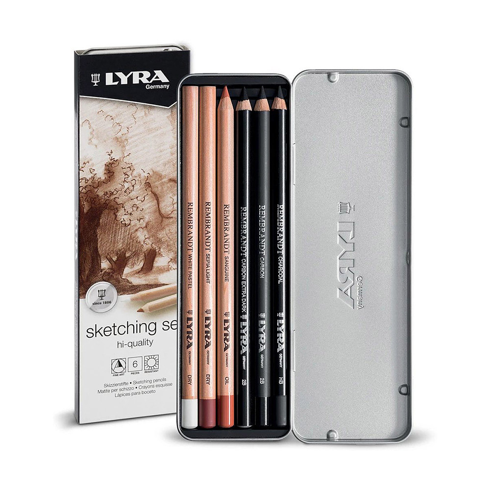 Набор "Rembrandt sketching set", 6 предметов, в металлическом футляре