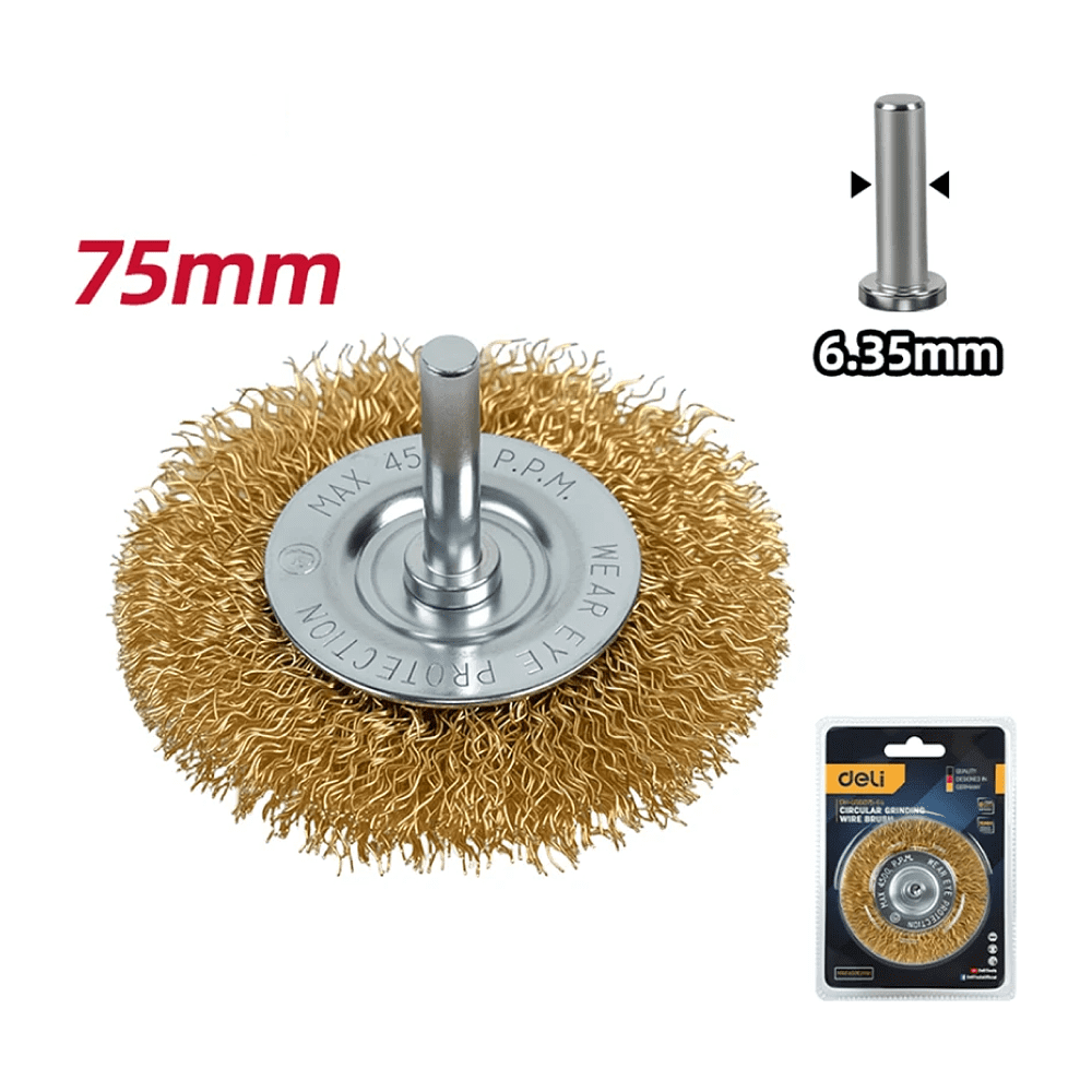 Щетка для дрели Deli YS EDH-GSS075-E3, плоская, проволочная - 2