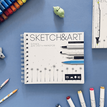 Скетчбук "Sketch&Art", 18х15.5 см, 170 г/м2, 80 листов, на спирали - 5