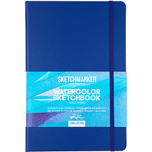 Скетчбук для акварели "Sketchmarker", 16x24 см, 300 г/м2, 24 листа, синий