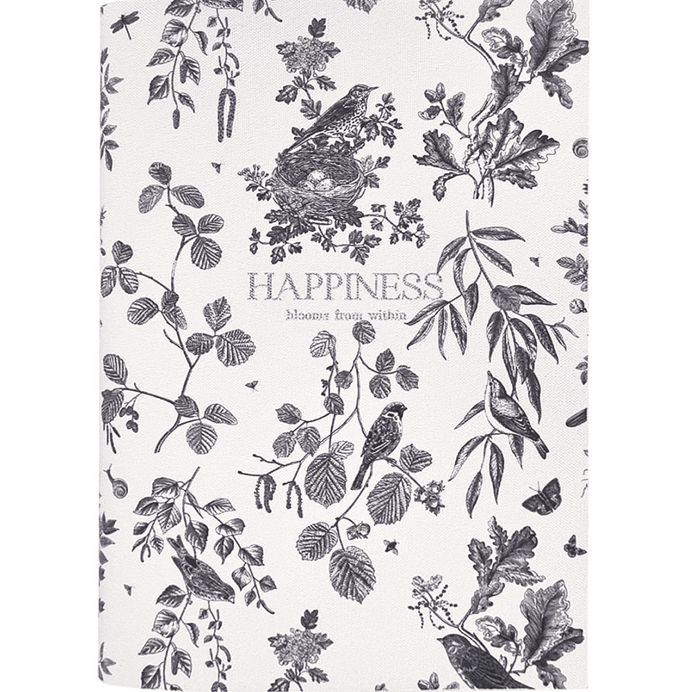 Ежедневник датированный "Happiness" на 2026 год, А5, 352 страницы, белый, черный