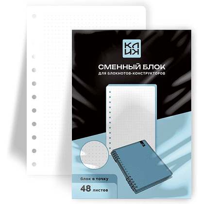 Сменный блок для тетради на кольцах "Клик. Точка", A5, 48 листов, точка