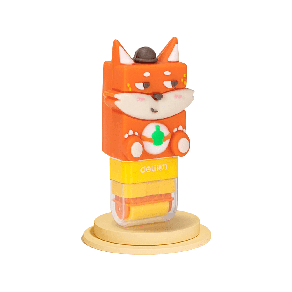 Ластик Deli "Fox", роллер, оранжевый, блистер