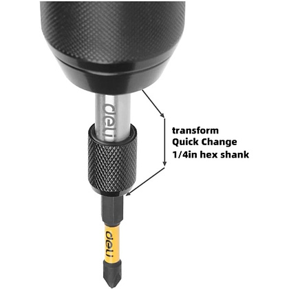 Держатель бит (насадок) Deli YS EDL107401, магнитный, набор 2 шт., 60мм, 1/4", с фиксатором - 8 Держатель бит (насадок) Deli YS EDL107401, магнитный, набор 2 шт., 60мм, 1/4", с фиксатором - 8