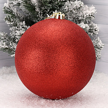 Шар елочный "Блеск", 20 см, пластик, красный