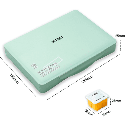 Гуашь "Himi Miya Jelly Cup", 24 цвета, 30 мл, ассорти, зеленый футляр - 8