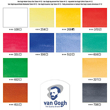 Набор красок акварельных "Van Gogh", 12 цветов