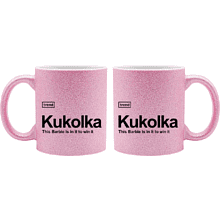 Кружка Барби "Kukolka", керамика, 330 мл, розовый перламутр