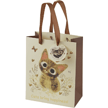 Пакет бумажный подарочный "Love me", 18x23x10 см, бежевый