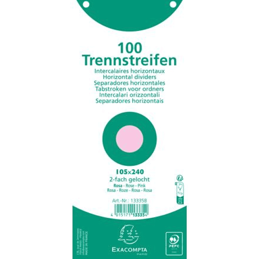 Разделитель для документов "Exacompta" картонный, розовый - 3