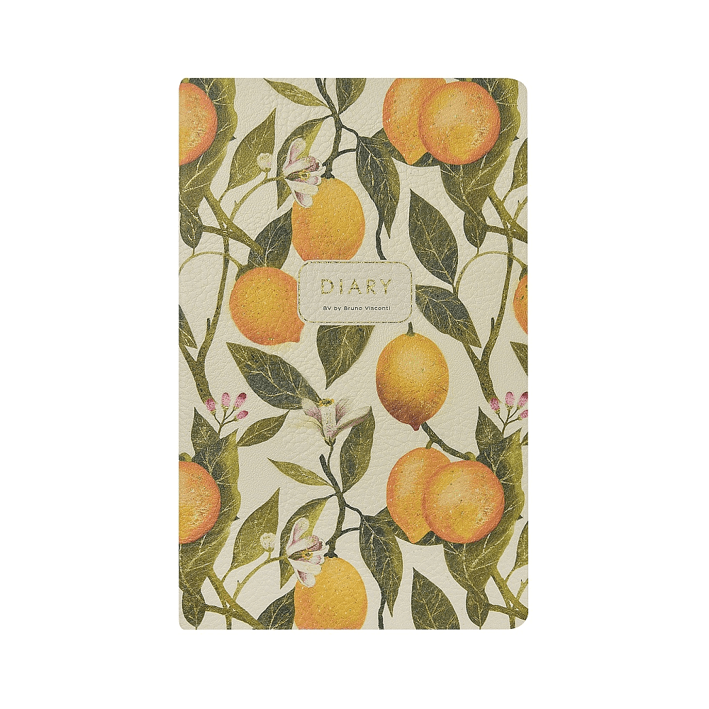 Ежедневник недатированный "Flora. Лимоны", А5, 256 страниц, желтый, зеленый