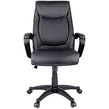 Кресло для руководителя Helmi "HL-E02 Income", экокожа, пластик, черный