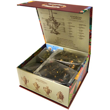 Подарочный набор чая "Сугревъ. Цветущий сад" в шкатулке, 4 видов, 420 г - 4