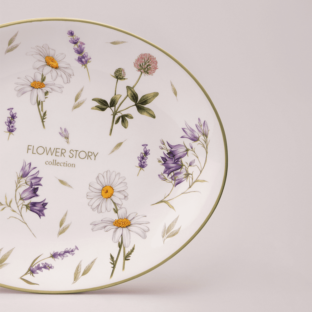 Блюдо керамическое "Flower story", 31.5х25.5 см, белый - 3