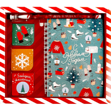 Набор подарочный "С Новым годом" (блокнот, магнитные закладки 3 шт, ручка)