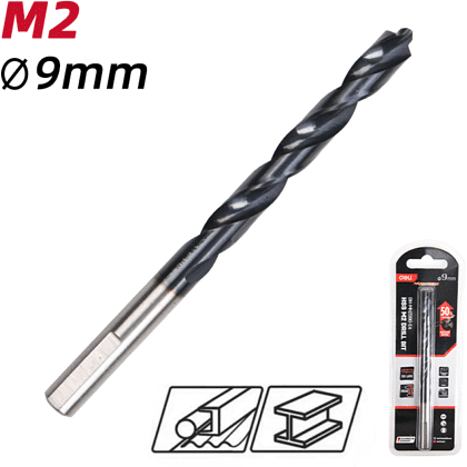 Сверло по металлу Deli RS EDH-MHZ090-E4, 9.0 мм, DIN 338, HSS-TiN - 2 Сверло по металлу Deli RS EDH-MHZ090-E4, 9.0 мм, DIN 338, HSS-TiN - 2