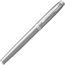 Ручка-роллер "Parker IM Essential Brushed Metal CT", 0.5 мм, черный, серебристый, стерж. черный