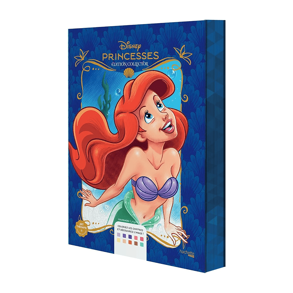 Раскраска по номерам на французском языке "Coloriages mystères Disney Collector - Princesses"