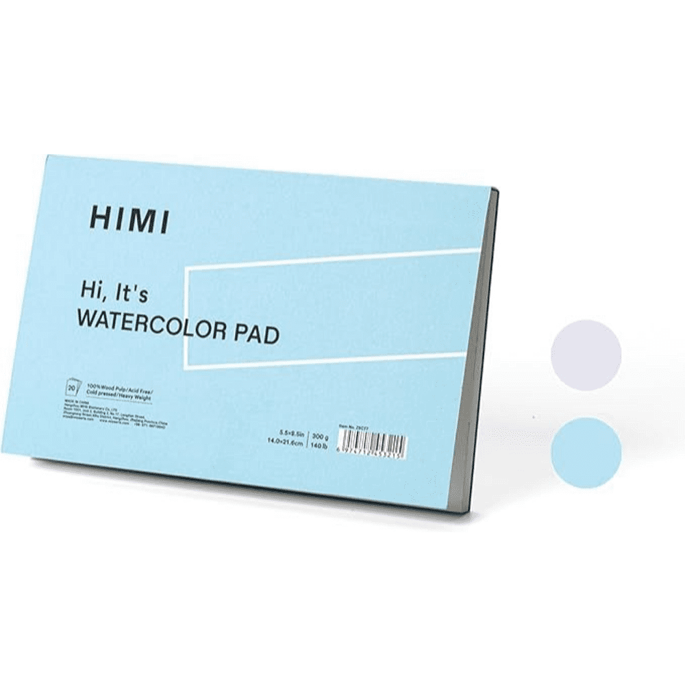 Блок-склейка бумаги для акварели "Himi", 14х21,5 см, 300 г/м2, 20 листов, голубой - 2