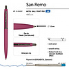 Ручка шариковая автоматическая "San Remo", 1.0 мм, бордовый, серебристый, стерж. синий - 3