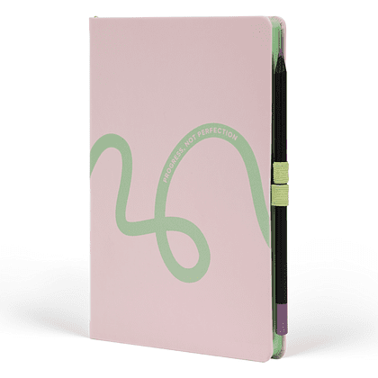 Блокнот "Doodle green paper", А5, 96 листов, розовый, срез зеленый - 3