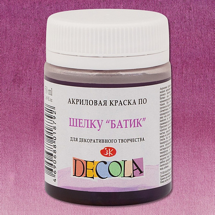 Краска акриловая по шелку перламутровая "Декола", 624 слива, 50 мл., банка - 2