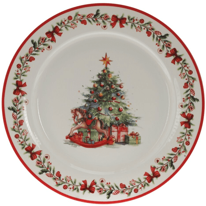 Тарелка фарфоровая "Елка", 26 см, разноцветный