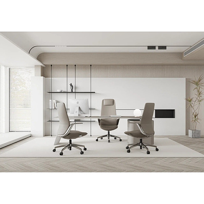 Кресло компьютерное SitZone CH-515A, кожа, алюминий, черный - 6